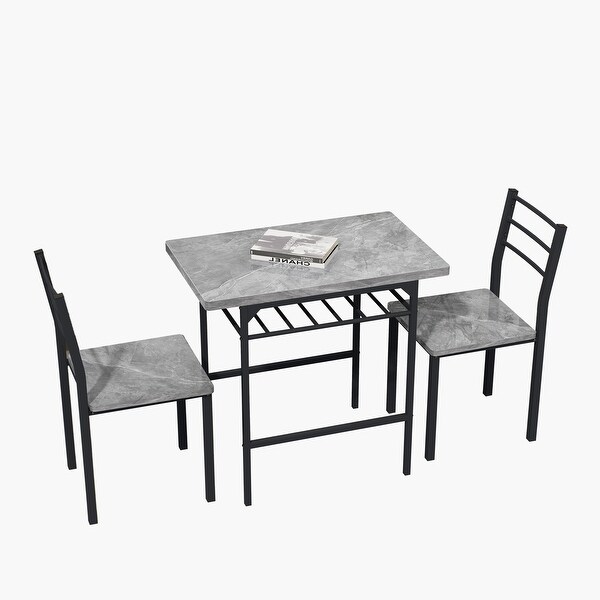 3-Piece Dining Table Set with 2 Chairs