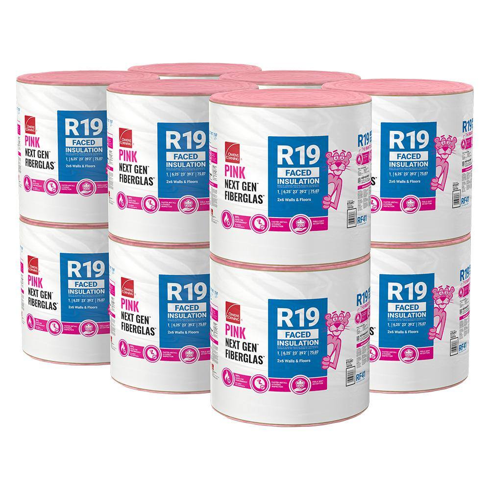 Owens Corning R-19 Kraft Faced Fiberglass Insulation Roll 23 in. x 39.2 ft. (12-Rolls) RF41