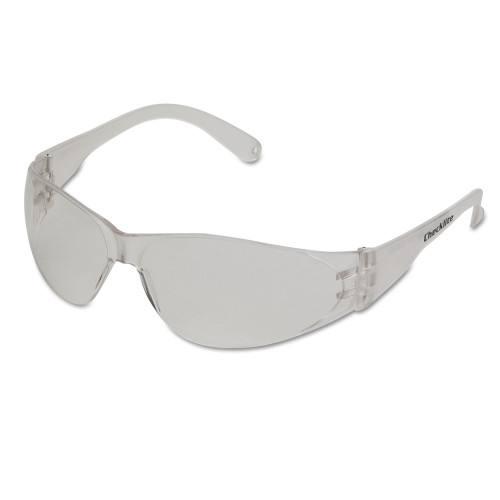 MCR Safety Checklite Scratch-Resistant Safety Glasses， Clear Lens， 12/Box (CL110BX)