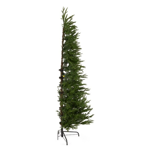 National Tree Company Montgomery 7 Foot Prelit Half Christmas Tree Clear Lights