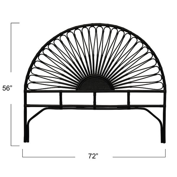 Black Rattan Headboard - - 35866926