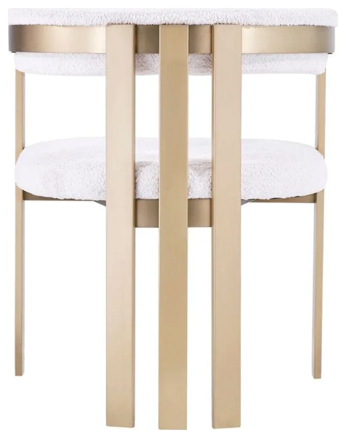 Leone Modern Beige Sherpa and Gold Dining Chair  Set of 2   Contemporary   Dining Chairs   by Rustic Home Furniture Deco  Houzz