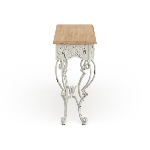 White Iron Farmhouse Console Table 32 x 42 x 16