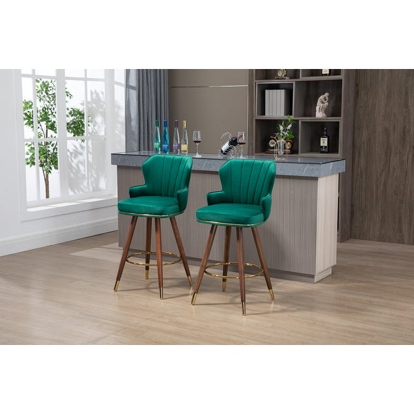 Swivel Bar Stools with Backrest Footrest with a Fixed Height of 360 Degrees for Dining Room， Kitchen， Living Room