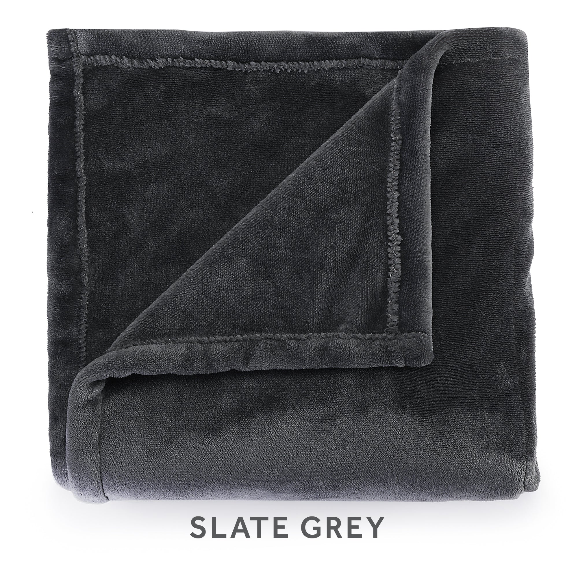 Sunbeam Slate Grey Velvet Plush Electric Heated Blanket Full Size， 84