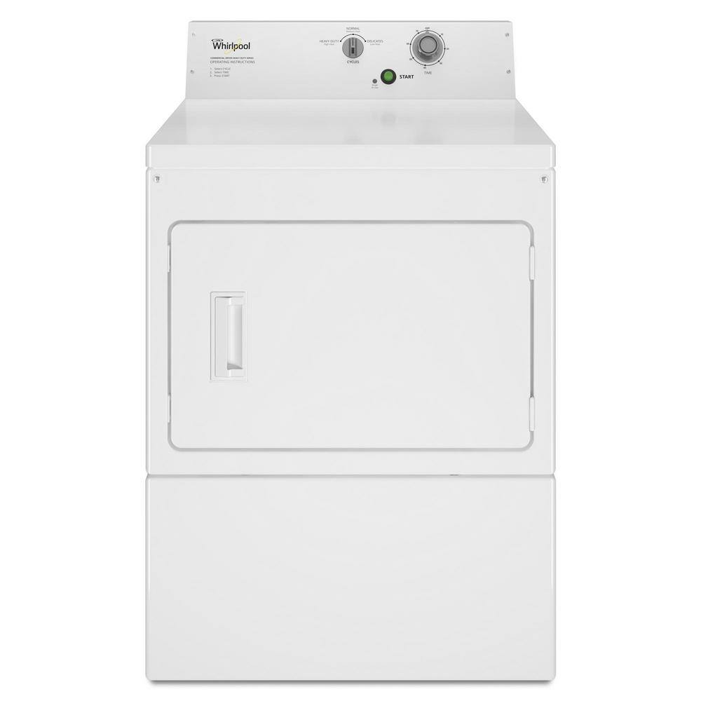 Whirlpool 7.4 cu. ft. 240 Volt White Commercial Electric Super-Capacity Dryer CEM2795JQ