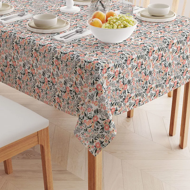 Square Tablecloth， 100% Cotton， 52x52， Botanical Blossom