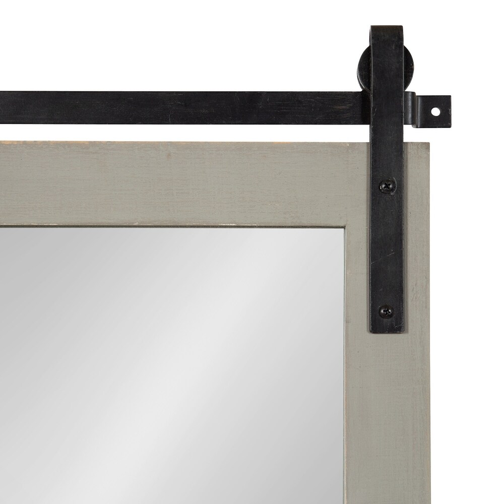 Kate and Laurel Cates Wood Framed Wall Mirror with Hooks