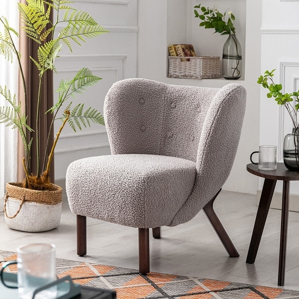 Modern Design Wingback Chairs with Solid Wood Legs