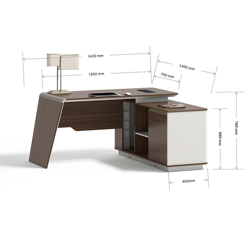 ANDERS Executive Desk Reversible Return 1.4M - Australian Gold Oak & Beige