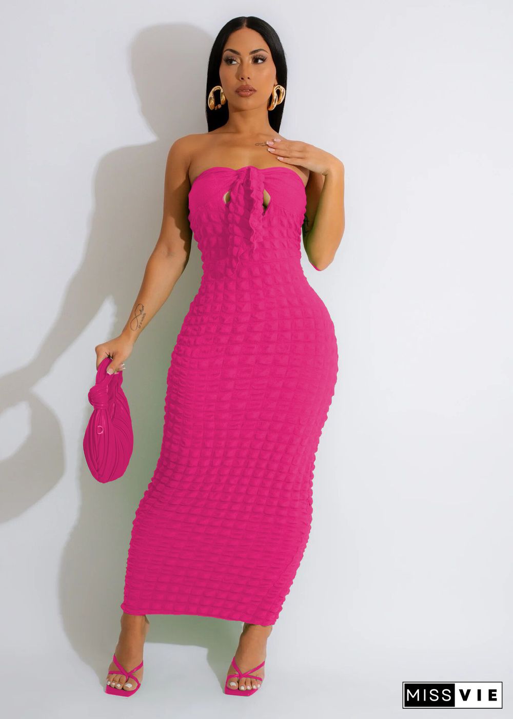 Summer Sexy Strapless High Waist Bodycon Maxi Dresses