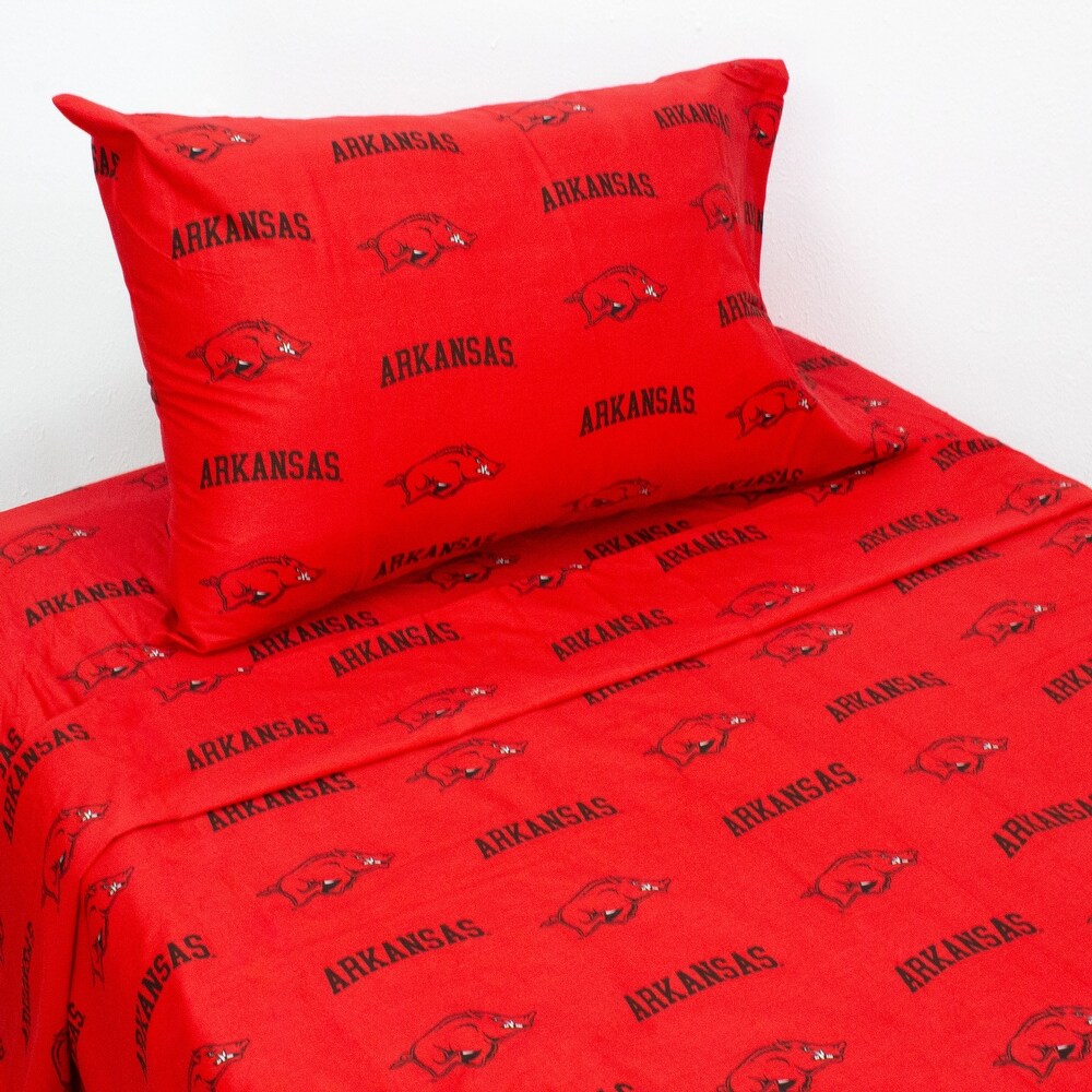 Arkansas Razorbacks 100% Cotton Sheet Set