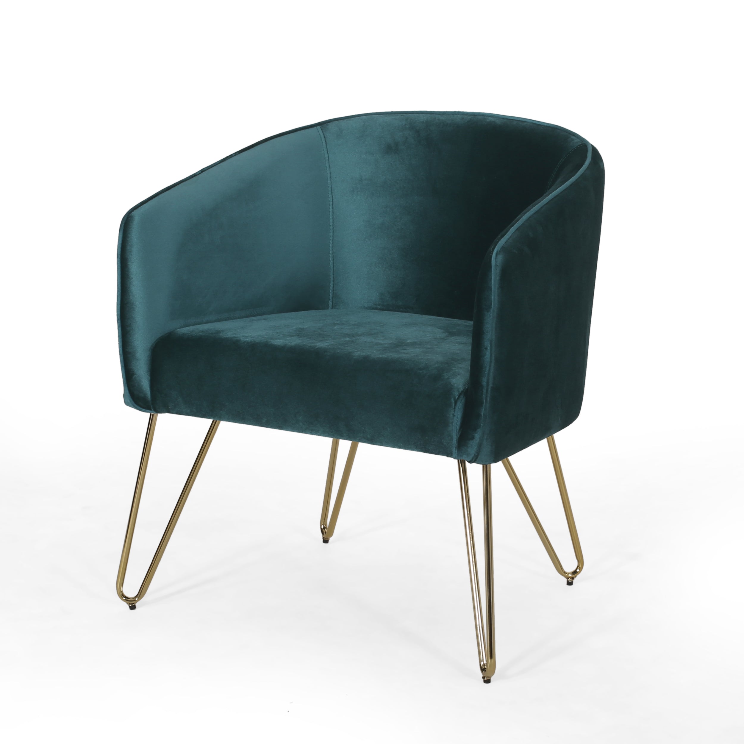 Paul Modern Glam Velvet Club Chair with Hairpin Legs