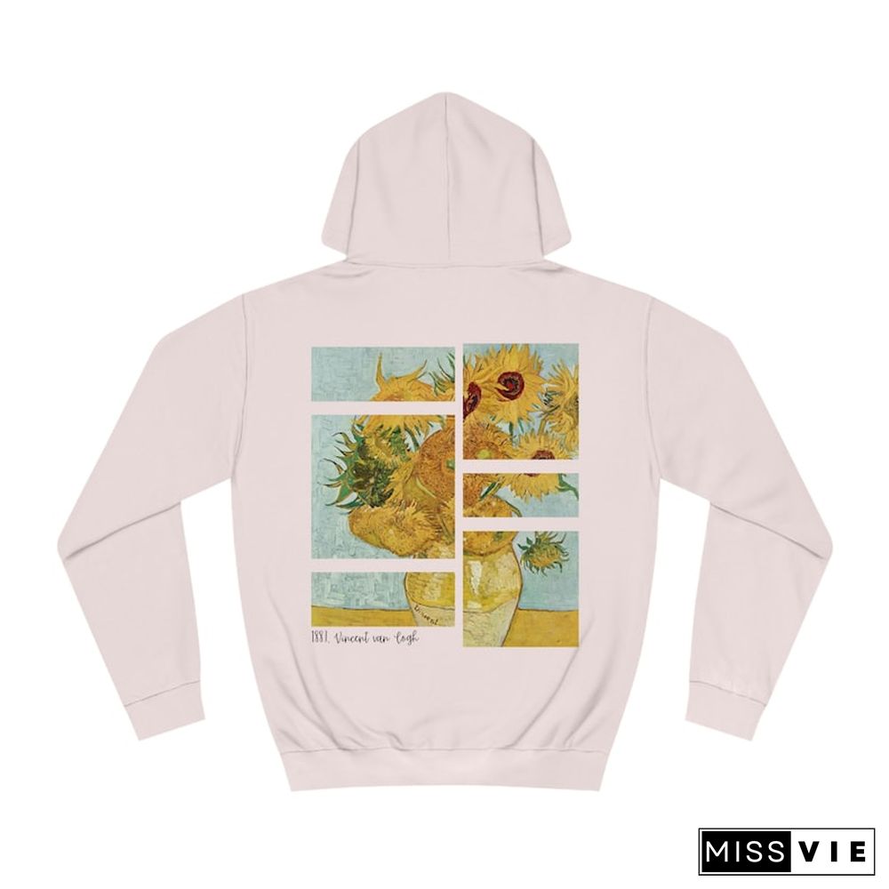 Sunflowers Hoodie Vincent Van Gogh Art Retro Vintage Hoodie