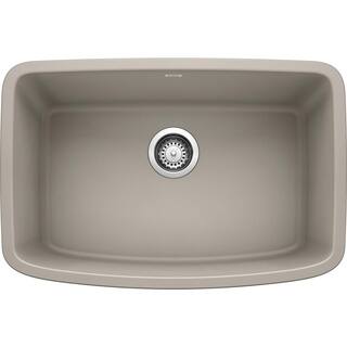 Blanco VALEA Undermount Concrete Gray Granite Composite 27 in. Single Bowl Kitchen Sink 442757