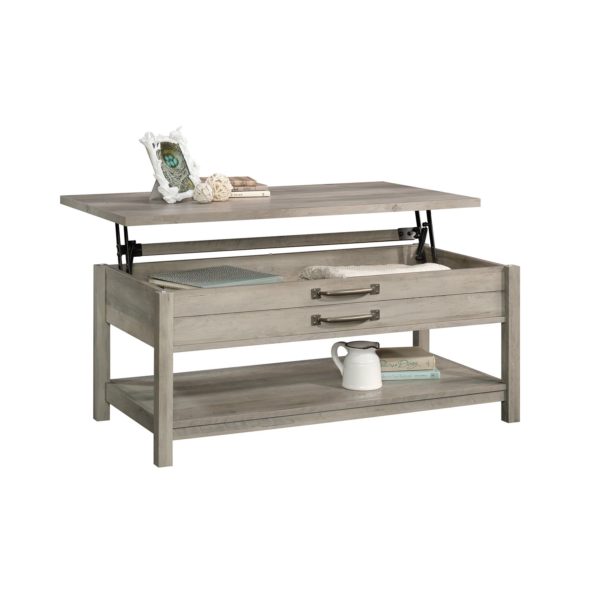 Better Homes & Gardens Modern Farmhouse Rectangle Lift-Top Coffee Table, Rustic Gray finish