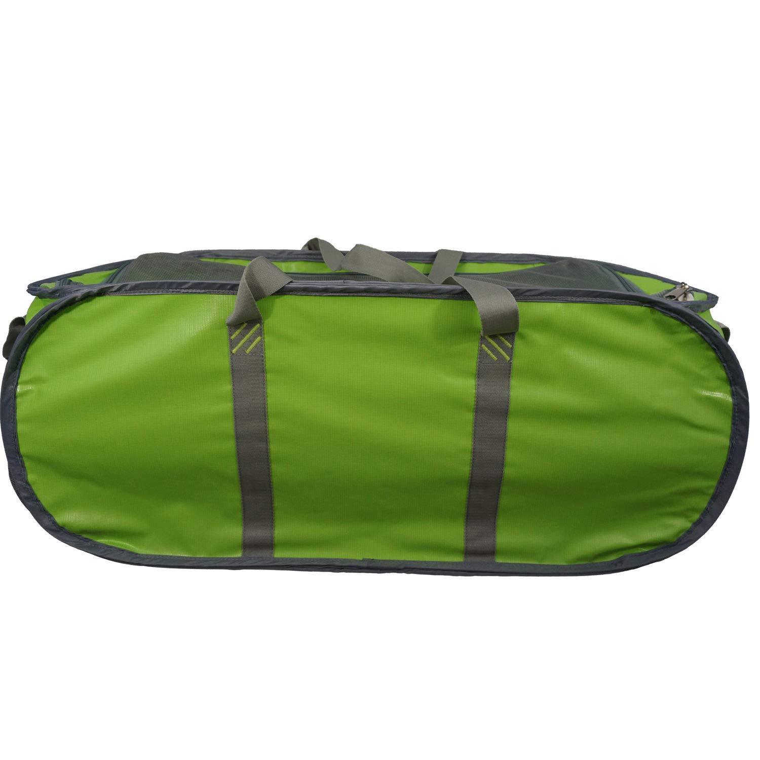 K-Cliffs Trunk Organizer Heavy Duty Cargo Bag Large Tarpaulin Gym Duffel Laundry Bag Closet Organizer Bag Market Grocery Bag Beach Picnic Tote Bag Fit Truck SUV and Car Lime Green / Silver