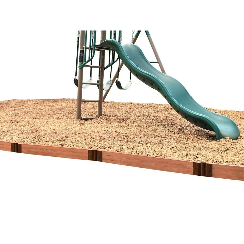 Frame It All 2 in. Series 16 ft. Classic Sienna Straight Composite Playground Border Kit 300001052