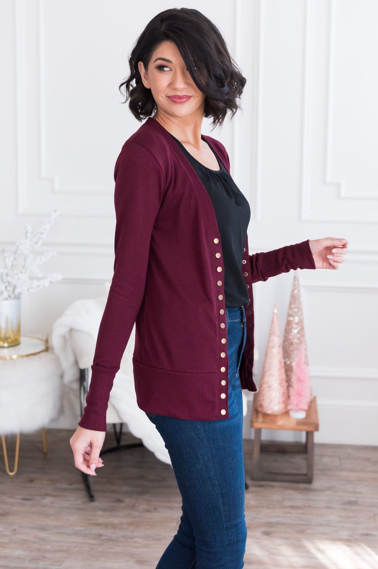 Free Soul Modest Button Cardigan