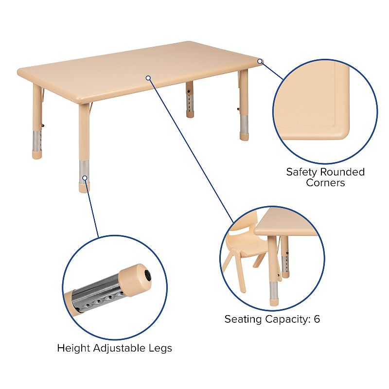 Flash Furniture Emmy Adjustable Activity Table and Chairs 7-piece Set