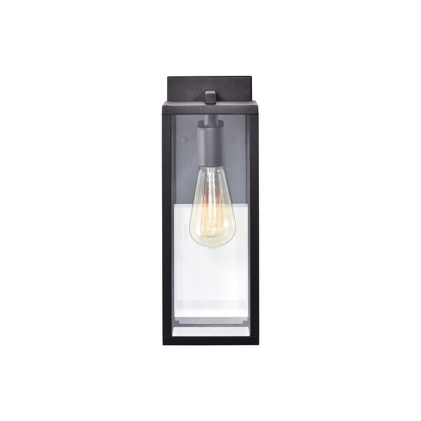 Large 1 Light Transparent Glass Outdoor Wall Lantern in Black - 13.75*5*7.25 Shopping - The Best Deals on Outdoor Wall Lanterns | 38833545