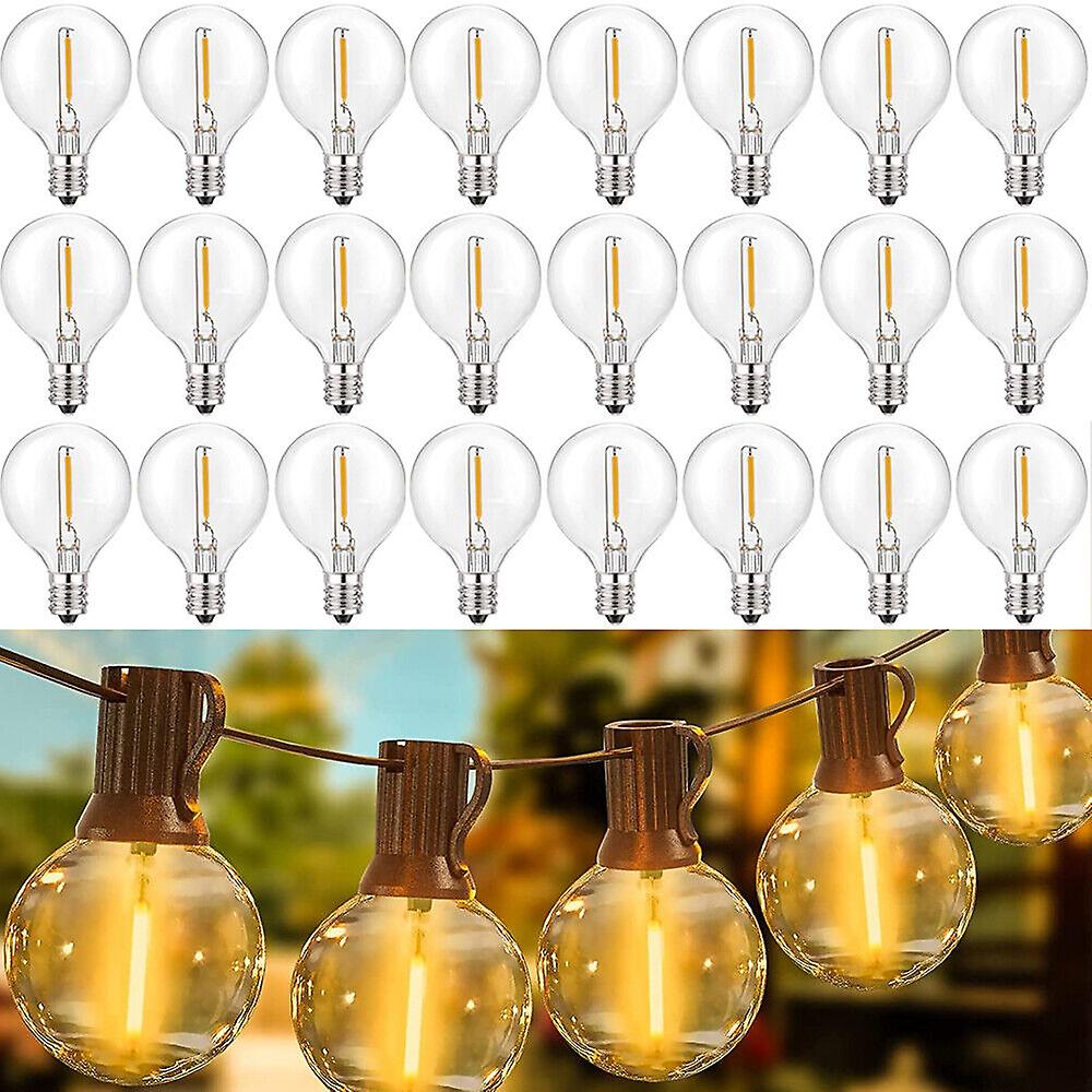 25 Pack G40 Globe Led Bulbs E12 Edison Base 2200k Warm White Replacement Bulb