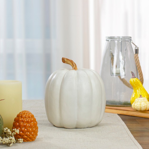 White Pumpkin Autumn Harvest Tabletop Decoration