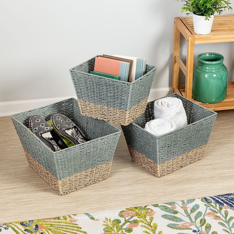 Honey-Can-Do Set of 3 Nesting Seagrass Storage Basket Set