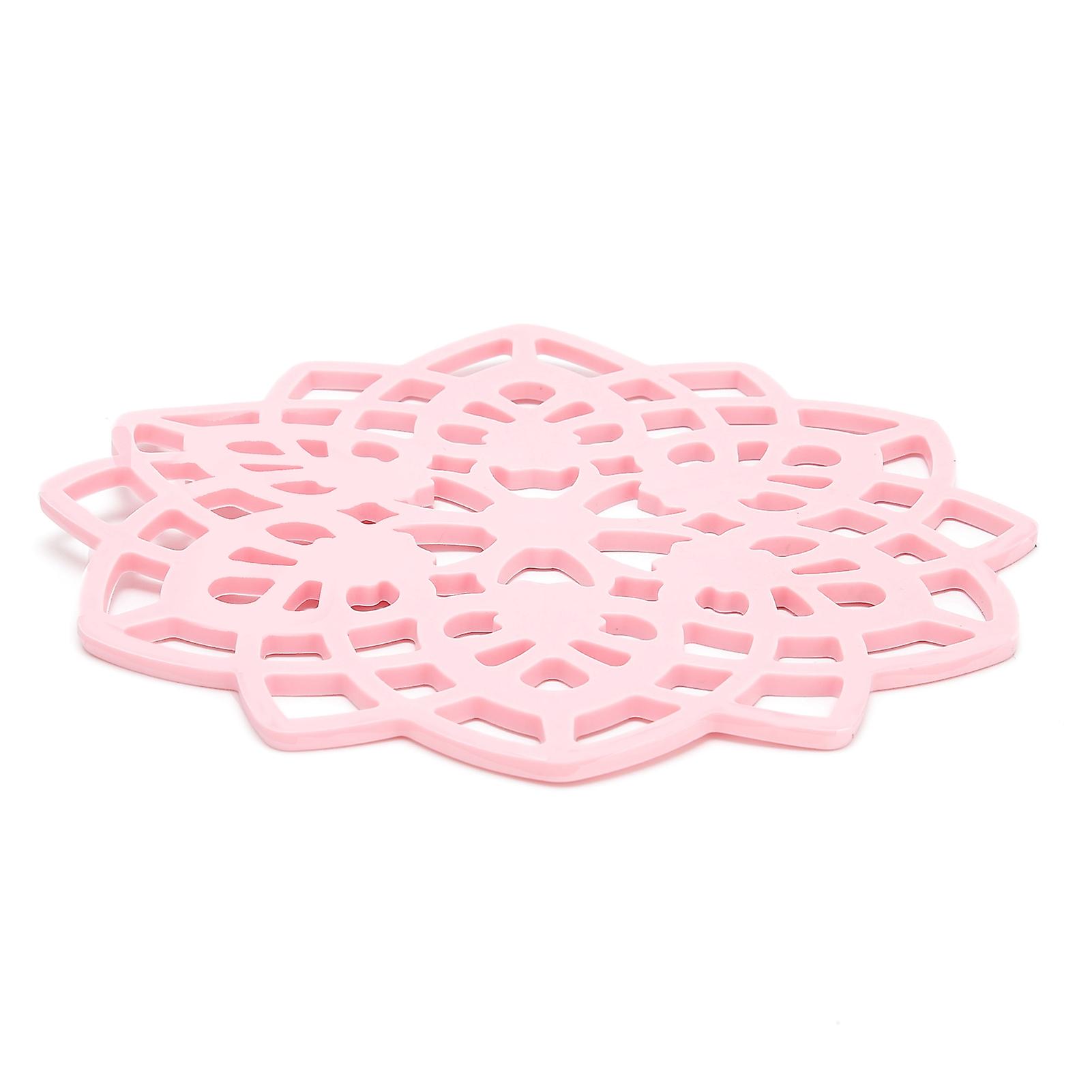 Pink Table Mat Hollow Heat Insulation Pad Cup Bowl Pot Holder Placemat Kitchen Accessory