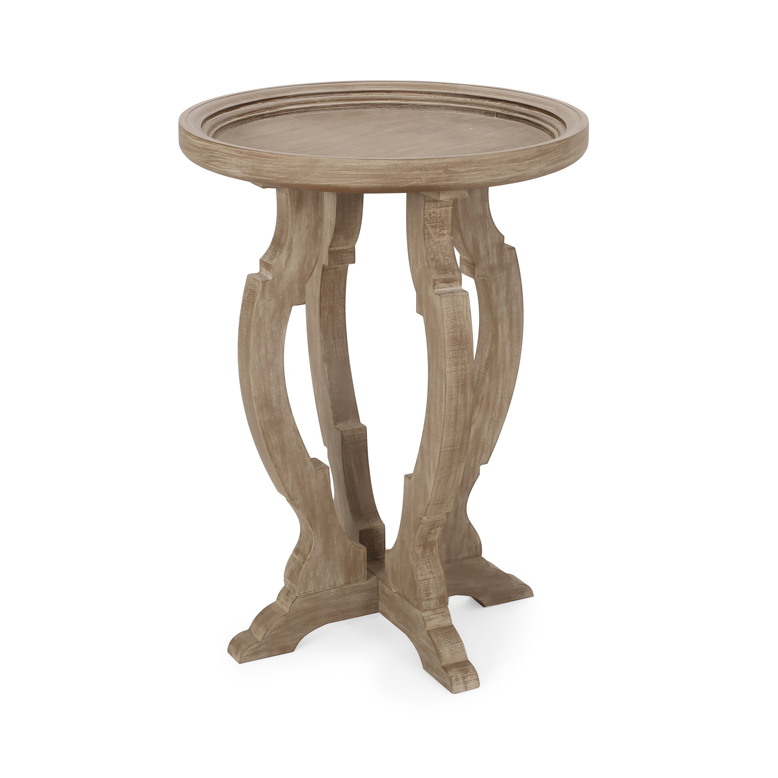 Emilya French Country Accent Table with Round Top