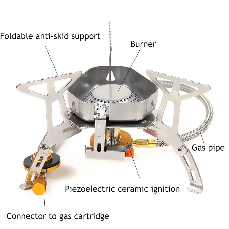 New Outdoor Stove Portable Camping Windproof Folding Gas Stove for Hiking Cooking Picnic BBQ Burners Stove