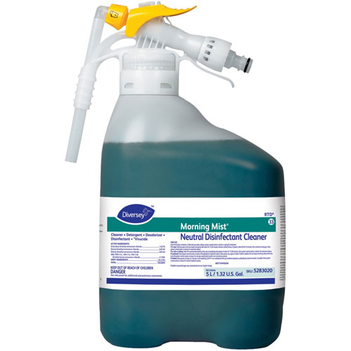 Diversey Quaternary Disinfectant Cleaner | Ready-To-Use Spray， 169 fl oz (5.3 quart)， Fresh Scent， Blue