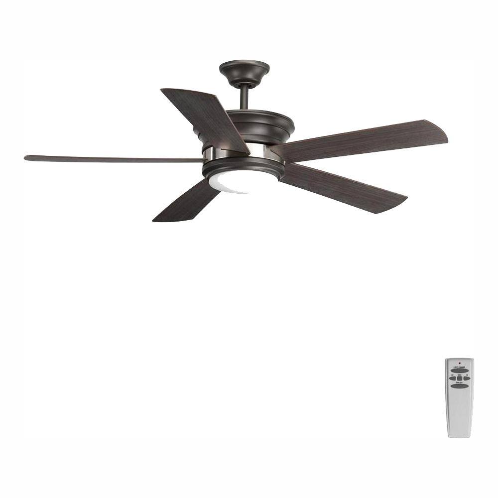 Progress Lighting Harranvale Collection 54 in. LED Indoor Graphite Industrial Ceiling Fan with Light Kit and Remote P2540-14330K