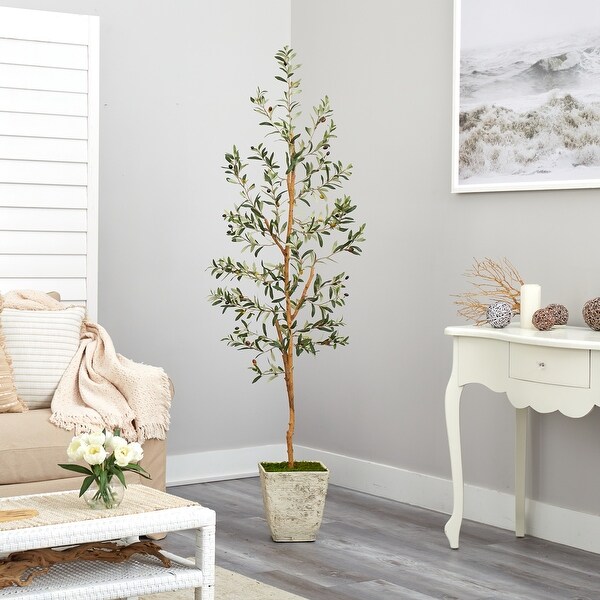 57 Olive Artificial Tree in Sand Colored Urn