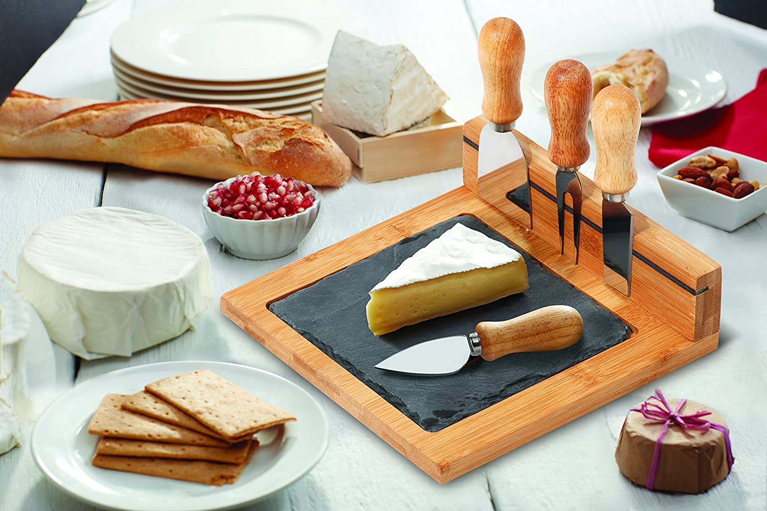 Chef's Basics Select 6-Piece Slate Cheese Board Set， Multicolor