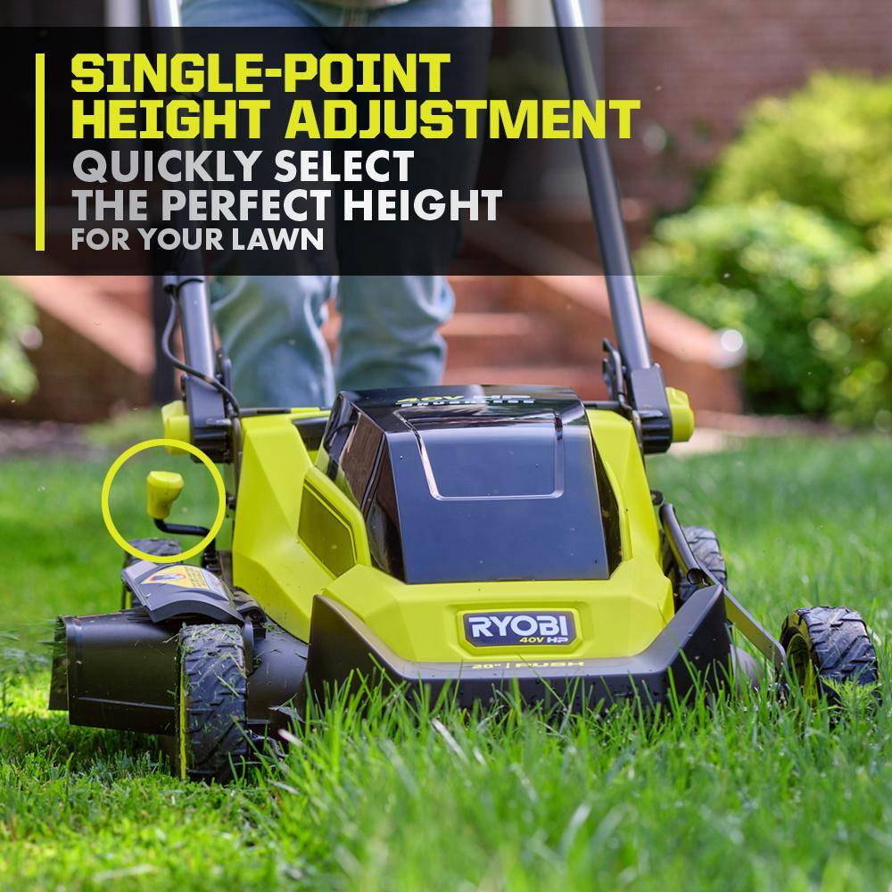 RYOBI 40V HP Brushless 20 in. Cordless Battery Walk Behind Push Mower String Trimmer  Blower - Batteries and Chargers RY401170-3X