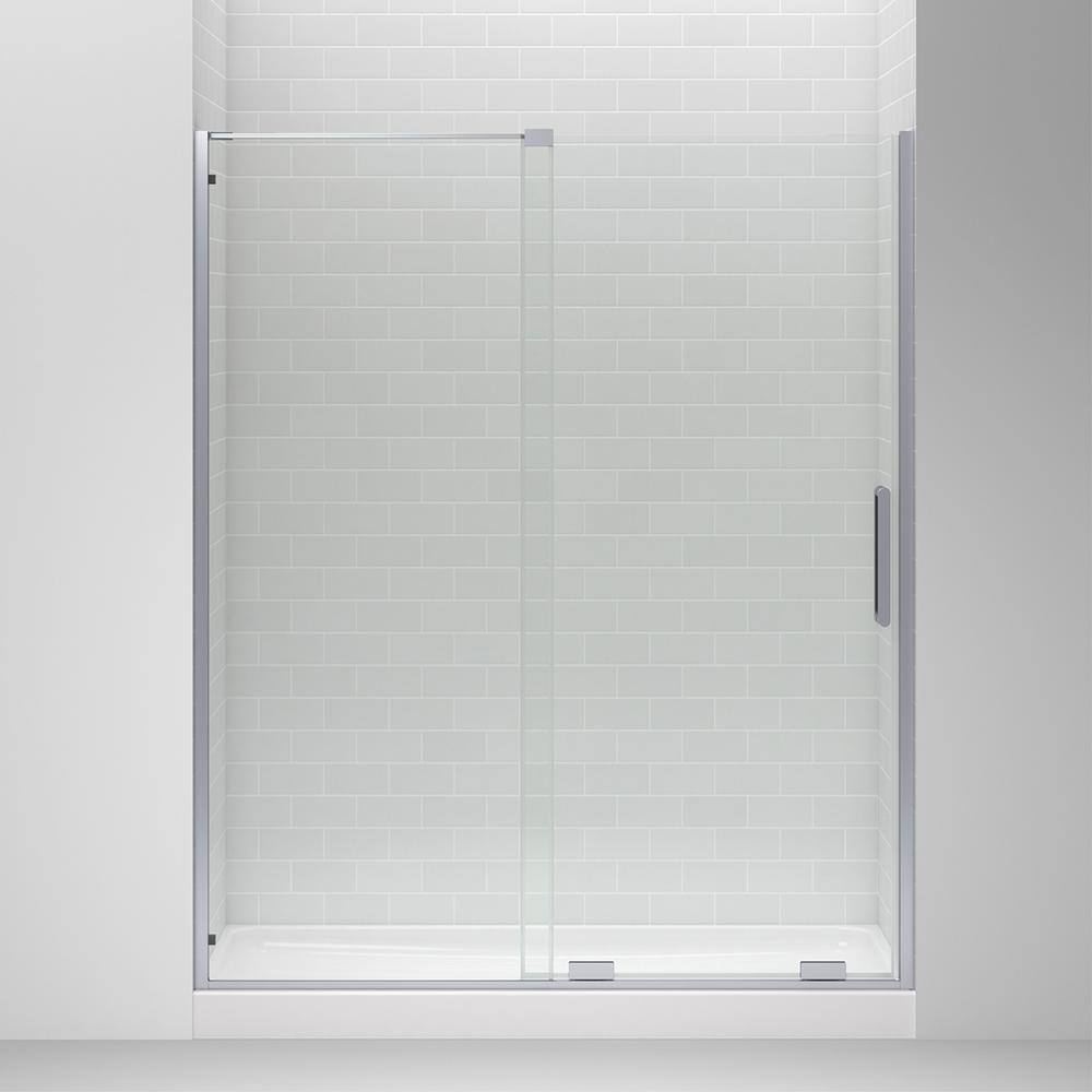 KOHLER Echelon 59.75 in. W x 71.75 in. H Sliding Frameless Shower Door in Bright Polished Silver K-R707621-8L-SHP