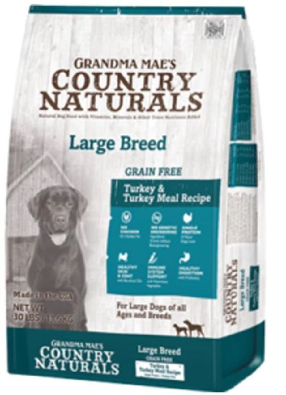 Grandma Mae's Country Naturals Grain Free Large Breed Turkey and Turkey Meal Dry Dog Food