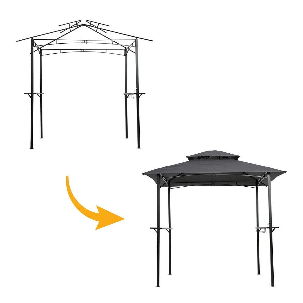 CLihome 8 X 5 Ft Outdoor Grill Douboe Tier Soft Top Gazebo