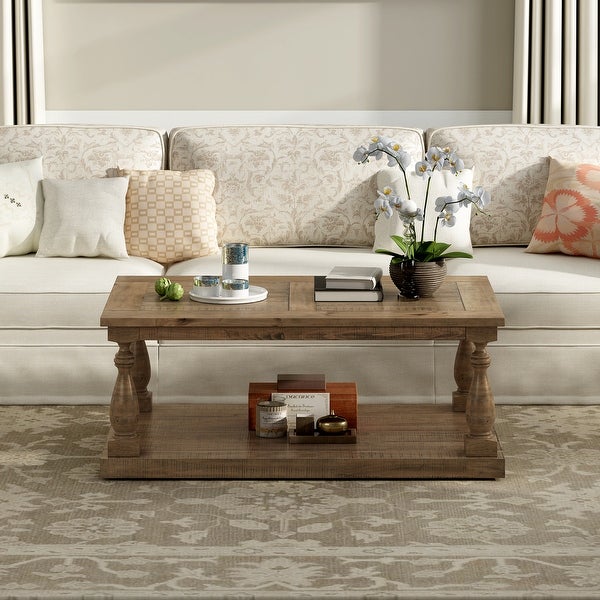 Rustic Floor Shelf Coffee Table