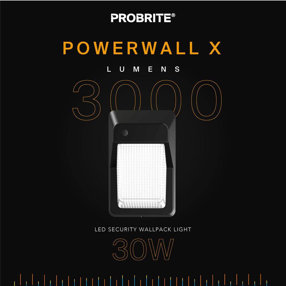 PROBRITE 150W Equivalent Integrated LED Bronze Outdoor Vertical Wall Pack Over Door Light 3000 Lumens (2-Pack) PRWX30-V-PC-4K-BZ-2PK