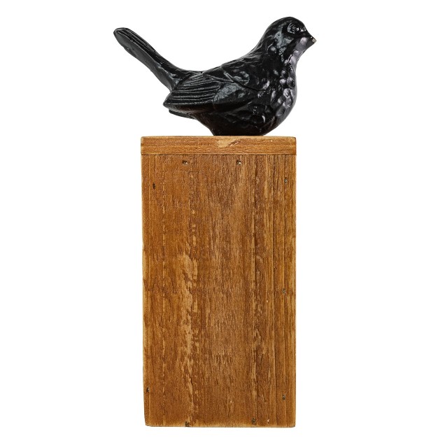 Black Bird Figure Cast Iron Wood amp Mdf Foreside Home amp Garden