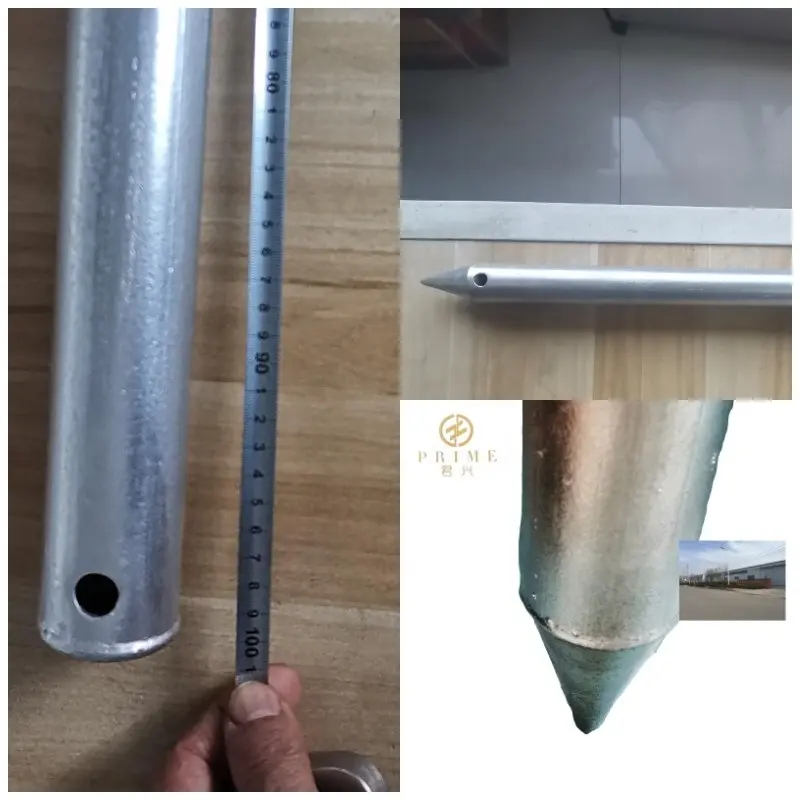 Construction site foundation parts 48*2.2 mm Single pipe pile Hot galvanized steel pile ground earth pile temporary Supporter