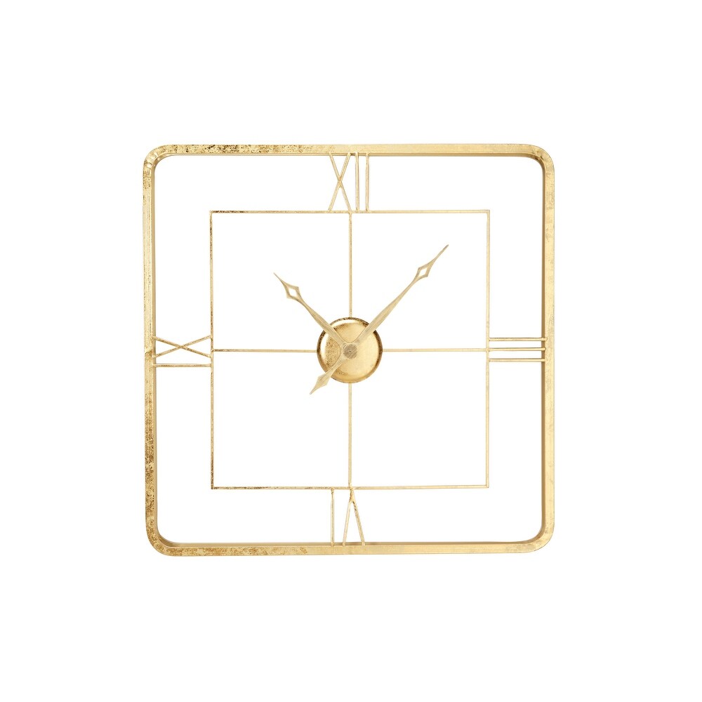 Gold Metal Open Frame Wall Clock   36 x 3 x 36