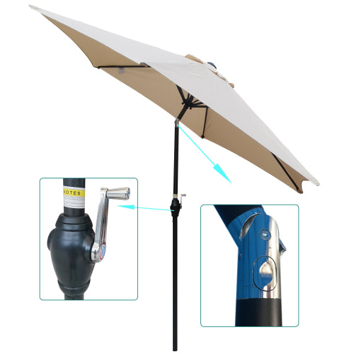 9ft Patio Umbrella Outdoor Portable Table Market Umbrella with Push Button Tilt/Crank Waterproof UV-proof