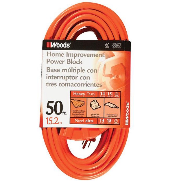 Woods 14 3 Sjtw 300 V 50 Ft L Power Cord