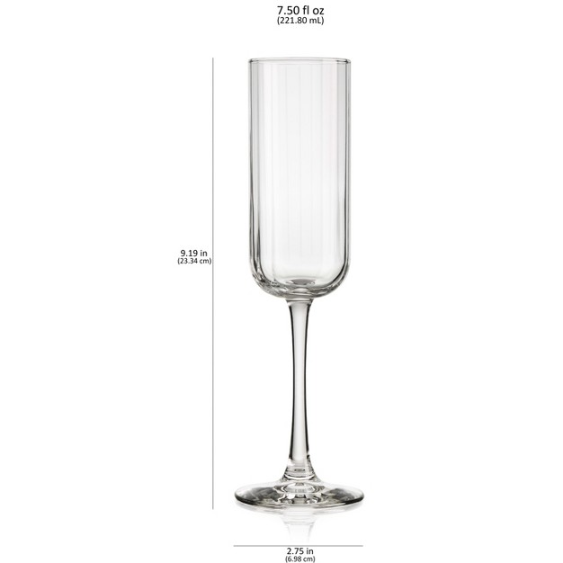 Libbey Paneled Champagne Flute Glasses 7 5 ounce Set Of 4