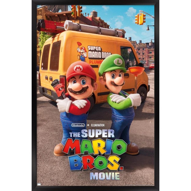 Trends International The Super Mario Bros Movie Brooklyn Key Art Framed Wall Poster Prints