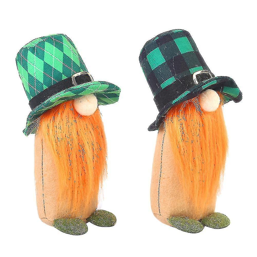 Compale Withcompale Withst. Patrick's Day Gnome Plush Doll Handmade Irish Elf Home Ornaments