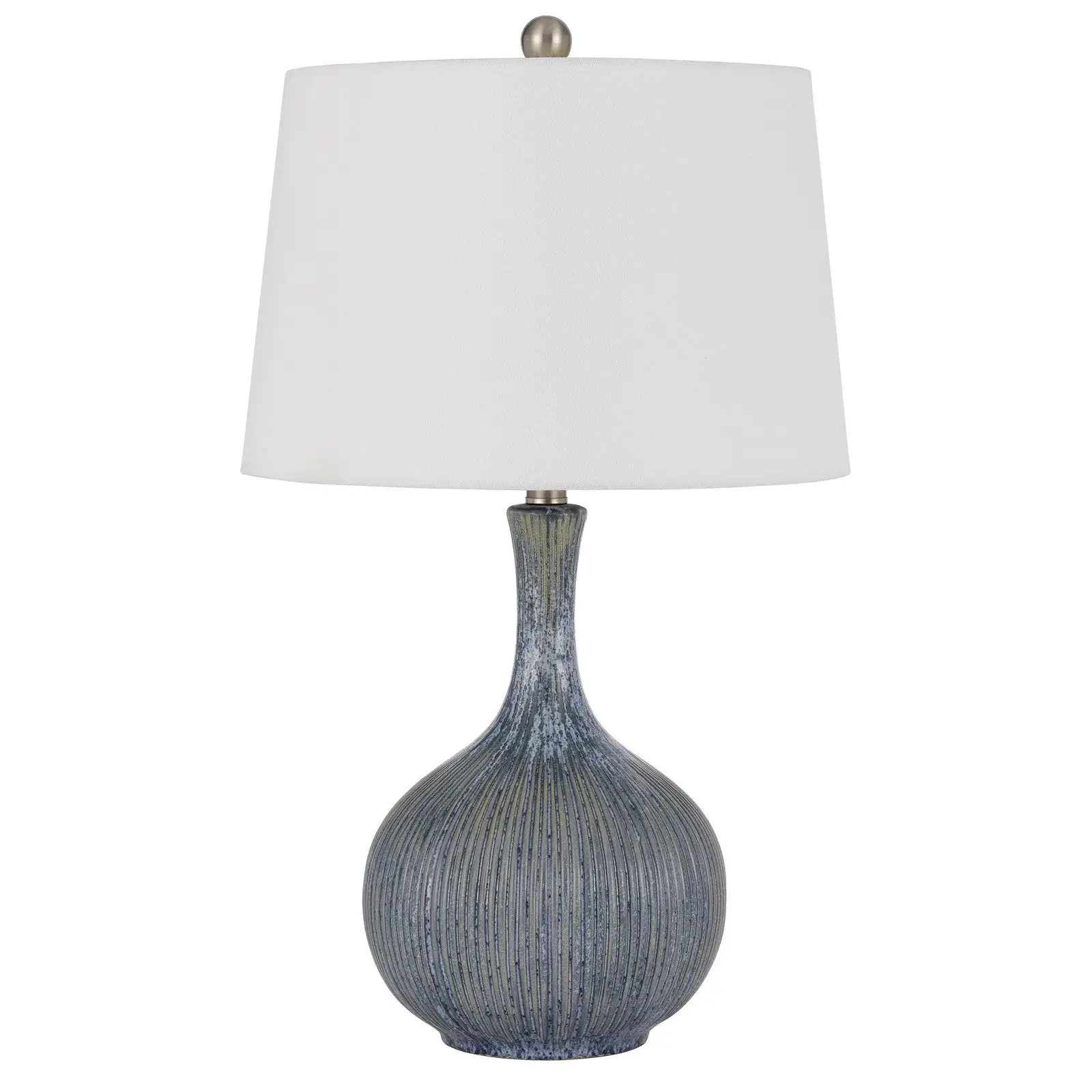 Vernate ceramic table lamp with hardback taper drum shade - One Size